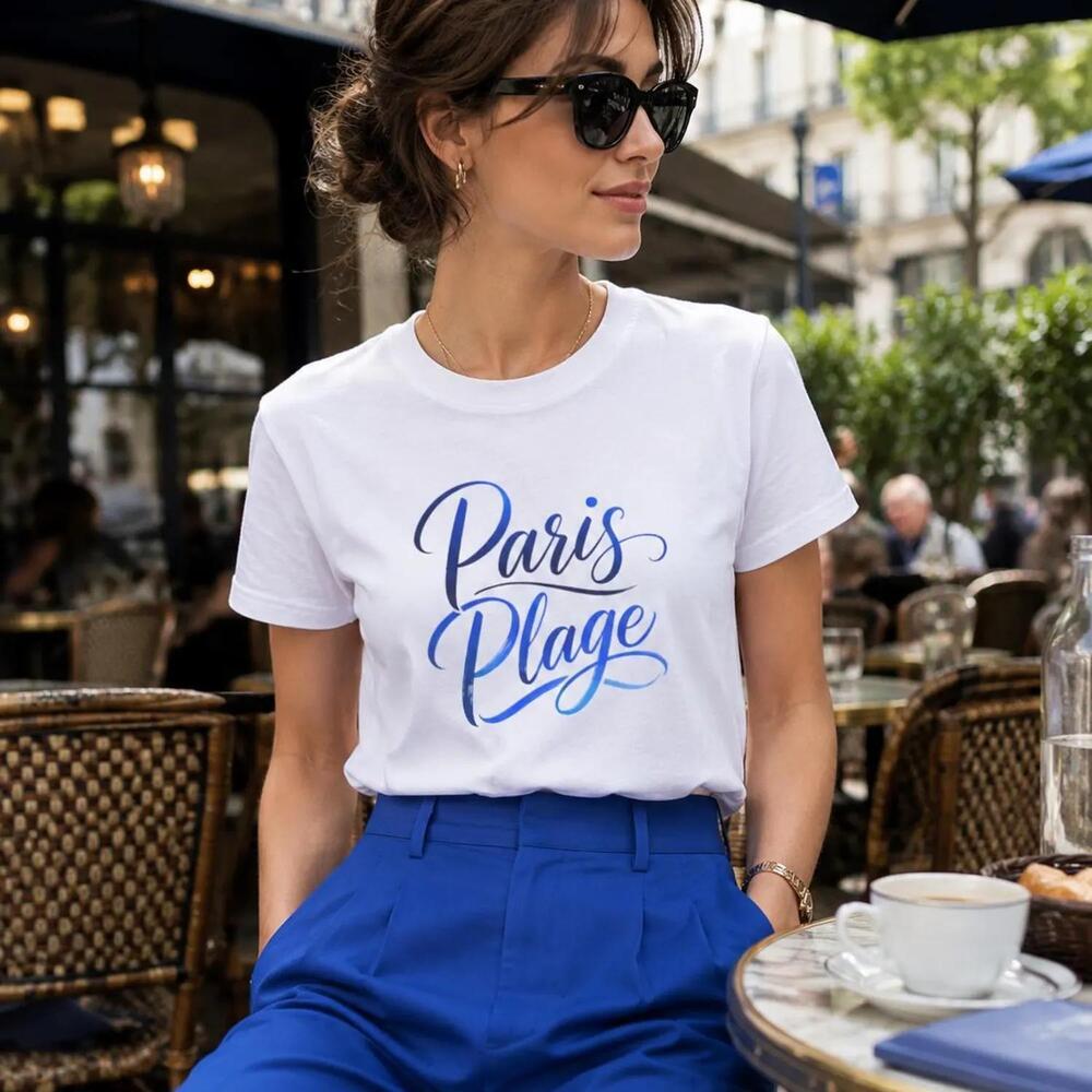 Paris Plage T Shirt, French Summer Script Graphic Tee